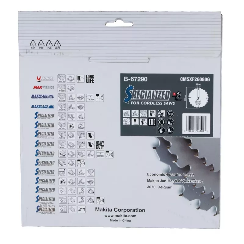 T.C.T. pjovimo diskas 260X2.15X30mm 10° T80 EFFICUT