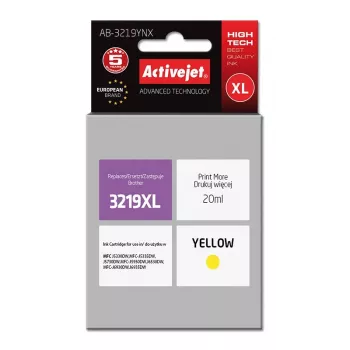 Activejet AB-3219YNX rašalo kasetė (pakaitalas Brother LC3219Y XL; Supreme; 20 ml; geltona)