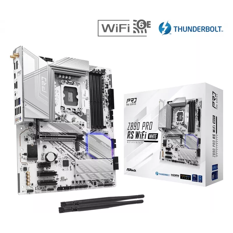 Motininė plokštė ASRock Z890 Pro RS WiFi White Intel Z890 LGA 1851 ATX
