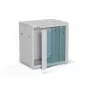 Sieninė 19 colių spinta Alantec 12U 600x450 mm, vienos stiklinės durys, nuimamos galinės ir šoninės plokštės, rakinamos, 4 montavimo bėgeliai, pilka, plokščia pakuotė