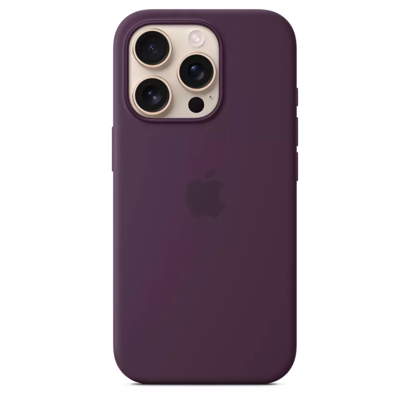 Apple iPhone 16 Pro silikoninis dėklas su MagSafe - slyvinis
