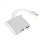 USB grafikos adapteris GEMBIRD A-CM-HDMIF-02-SV, HDMI išvestis, iki 3840×2160, sidabrinis, 58,5×51×11,6 mm