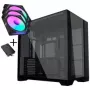 Lian Li O11 Vision Compact PC korpuso komplektas + 3x UNI FAN SL-INF 120 Reverse Blade ventiliatorius – juodas