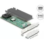 M.2 NVMe kortelė DELOCK 90123 Low-Profile — RAID 0/1/JBOD, PCIe 3.0 x8