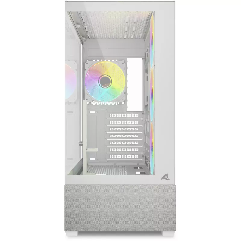 Sharkoon AK7 ARGB ATX kompiuterio korpusas baltas
