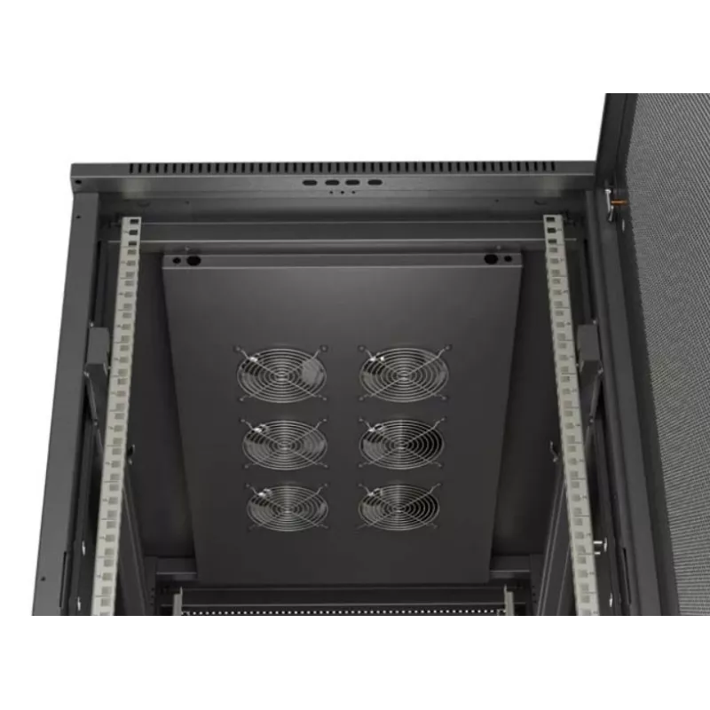19 colių stovo spinta LANBERG FF01-6022-23B, 22U, 600×1000 mm, juoda, perforuotos durys