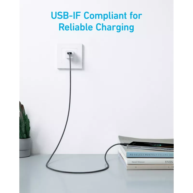 Anker Innovations 322 USB-A į USB-C laidas, nailoninis, 1,8 m, juodas - Laidas - Skaitmeninis/duomenų