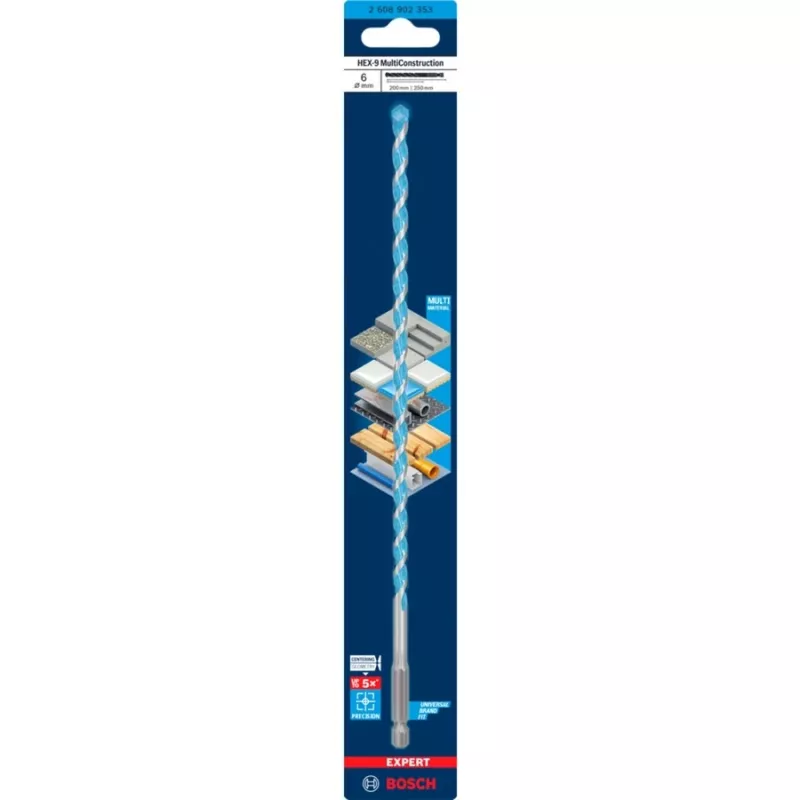 Grąžtas Bosch Expert HEX-9 Multi Construction Ø 6,0 mm, 1 vnt.