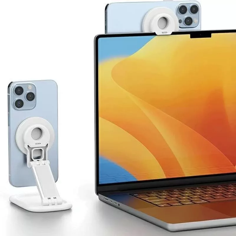 Magnetinis stovas SODI BM-310 baltas MagSafe — magnetinis telefono stovas, suderinamas su MagSafe įkrovikliais