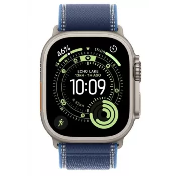 Išmanusis laikrodis Apple Watch Ultra 3 GPS + Cellular 49mm natūralaus titano korpusas, mėlyna/ryškiai mėlyna Trail Loop S/M