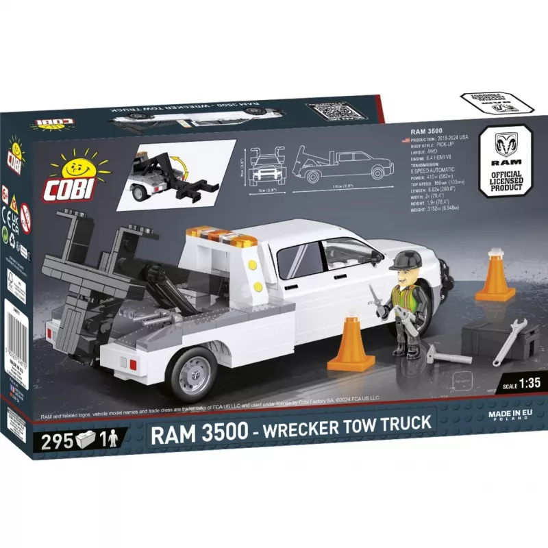 Cobi Wrecker Tow Truck RAM 3500 konstrukcinis žaislas COBI-24611, plytelių rinkinys