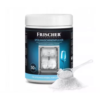 Indaplovių valymo milteliai FRISCHER FR00122_1000, 1 kg, automatinėms indaplovėms, plastikinis indelis