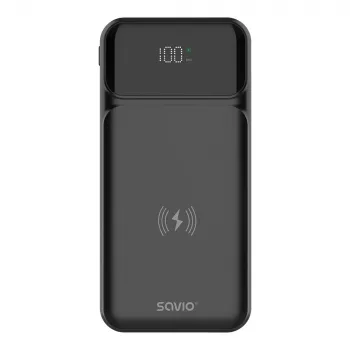 Savio BA-09 išorinė baterija Ličio polimero (LiPo) 37 mAh Belaidis įkrovimas Juoda