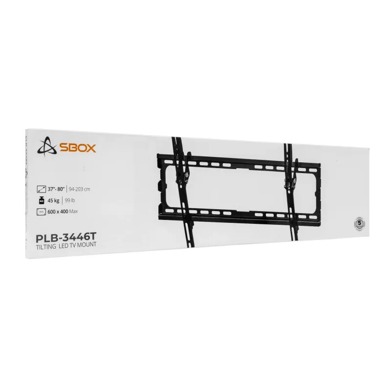 SBOX TV sieninis laikiklis 37–70 colių ekranams, pasvirimo funkcija, maks. apkrova 45 kg, modelis PLB-3446T-2