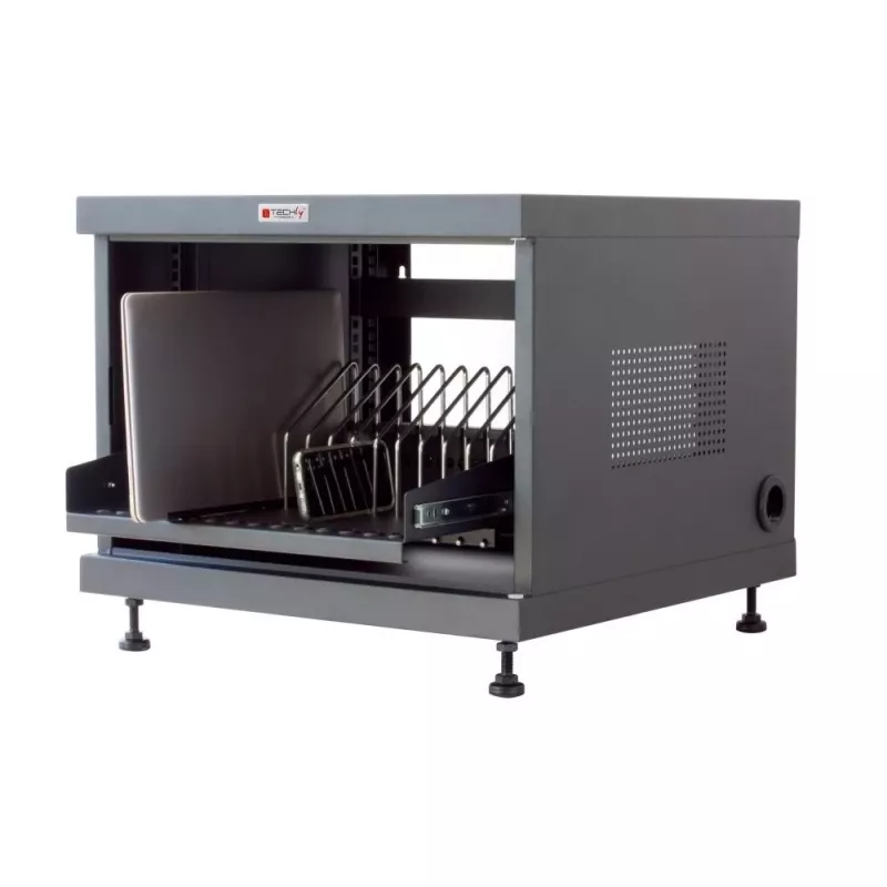 Stovo lentyna TECHLY 367652 kabelių tvarkyklė su 3M lipniu montavimu, plieninė, 550×550×410 mm, juoda