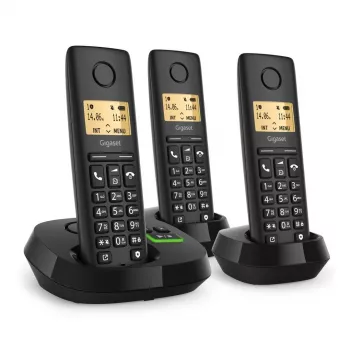 Belaidis telefonas Gigaset PURE 100 AM Trio — DECT, ilgas baterijos veikimo laikas, trijų rinkinys