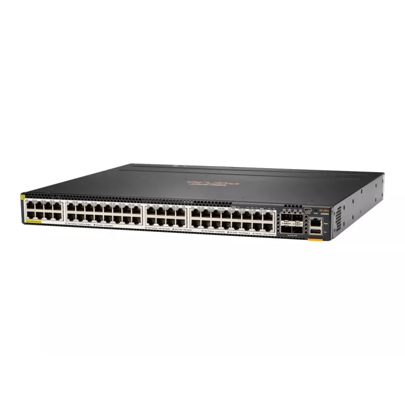 Hewlett Packard Enterprise HPE Aruba 6300M - Switch - L3 - valdomas - 48 x 100/1000/2,5G/5G (PoE+) + 4 x 1 Gigabit / 10 Gigabit / 25 Gigabit / 50 Gigabit SFP56 (Uplink / Stacking) -
