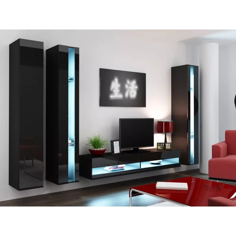 Cama TV stovas VIGO nauja 30/180/40 juodas/juodas blizgus