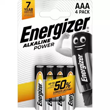 ENERGIZER BATTERY ALKALINE POWER AAA LR03 4 VIENETAI