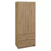 Topeshop SZAFA MALWA ART bedroom wardrobe/closet 5 shelves 2 durelės(s) ąžuolas