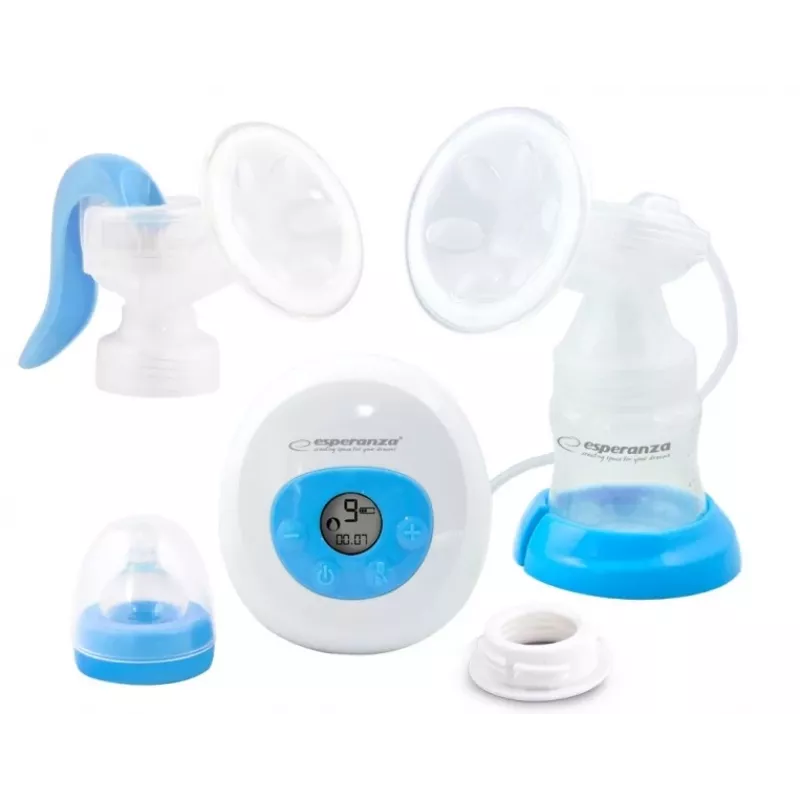 Krūties siurblys ESPERANZA ECM003B elektroninis 150 ml, integruotas ekranas, mėlynas/baltas, 100–240V AC