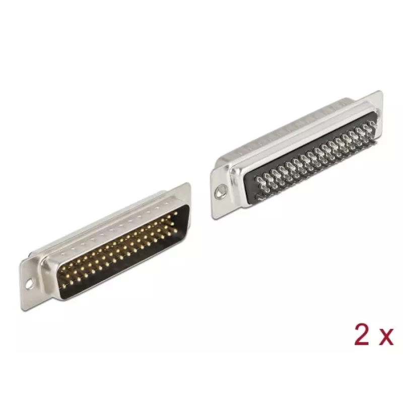 D-Sub HD 50 kontaktų kištukas, metalinis, skirtas lituoti, 2 vnt. DeLOCK 66705