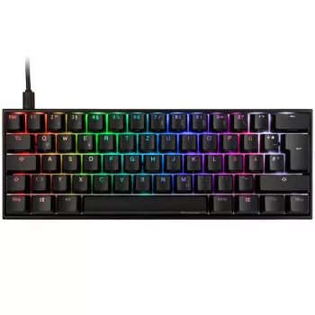Ducky Mecha Mini klaviatūra, pelė įtraukta, žaidimų, USB, angliška, juoda