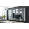 Cama TV stovas VIGO 140 30/140/40 baltas/pilkas blizgus