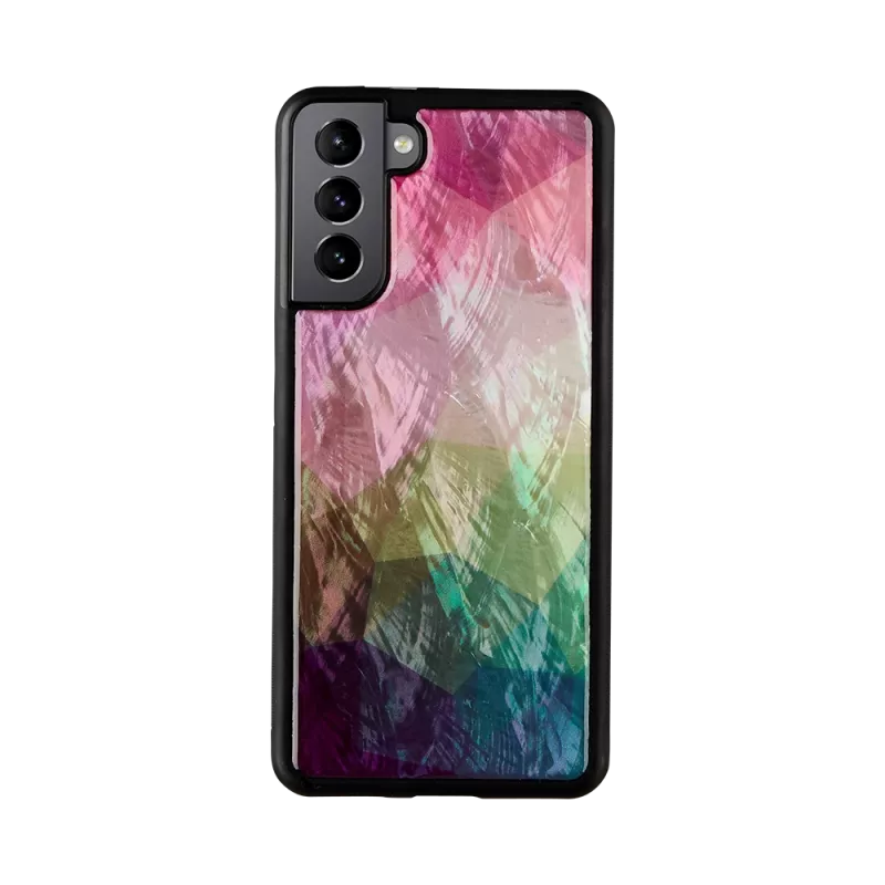 Išmaniojo telefono dėklas iKins Samsung Galaxy S21+ — vandens gėlių dizainas, juodas