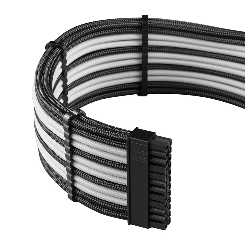 CableMod PRO ModMesh 12VHPWR kabelio prailginimo rinkinys, CableMod — juoda/balta, PCIe 12VHPWR 16 kontaktų prailginimo rinkinys