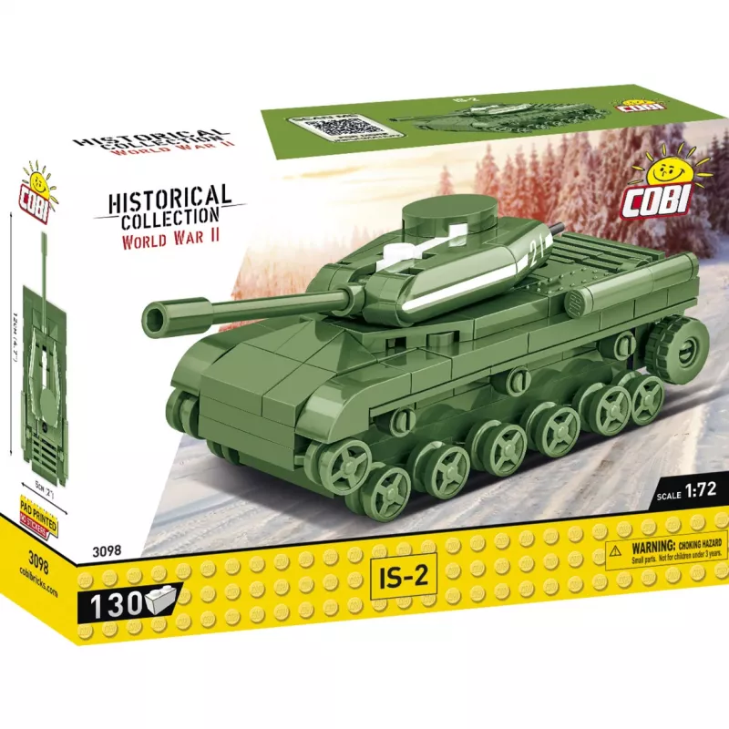 Statybinis rinkinys Cobi IS-2 modelis, Antrojo pasaulinio karo tankas, 130 dalių, rekomenduojamas amžius 6+