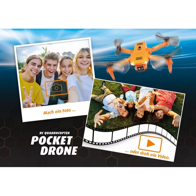 RC kvadrokopteris REVELL Pocket Drone 23810 — 2,4 GHz, 4 kanalų nuotolinio valdymo pultas