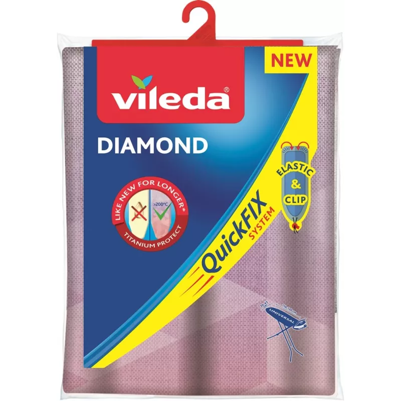 Lygintuvo lentos užvalkalas VILEDA Dimond 173333 standartinėms lentoms 1200×380 mm, medvilnė / putplastis, atsparus karščiui iki 200 °C