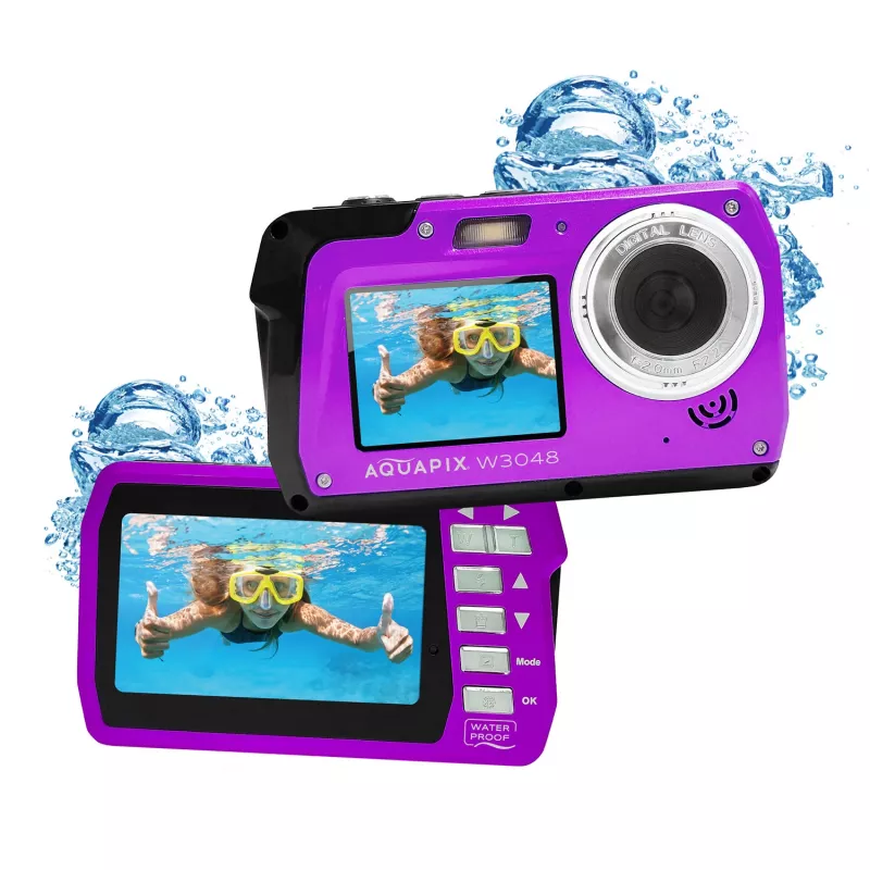Kompaktiška vandeniui atspari kamera EASYPIX Aquapix W3048‑V 12MP, 4x skaitmeninis priartinimas