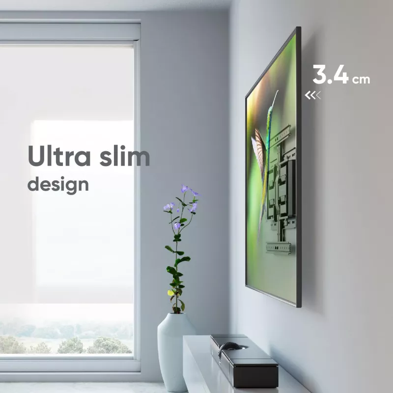 TV grindų stovas ONKRON SM6-B 32 colių–90 colių ekranams, 50 kg talpa, VESA 200x200–600x400, pasvirimas -10–5°, pasukimas 40°