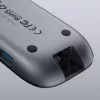 Nešiojamojo kompiuterio dokas AUKEY CB-C71 — 3x USB‑C (USB 3.2 Gen1), HDMI, RJ‑45, MicroSD, USB PD 100 W, 0,15 m kabelis, juodas