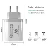 Sieninis įkroviklis MACLEAN MCE479W — 3 prievadų USB greitasis įkroviklis, 18W bendra galia