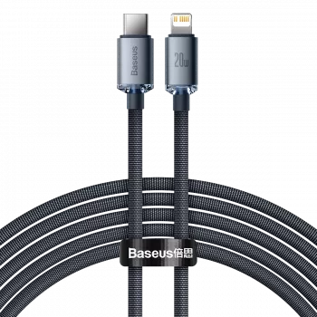 „Baseus CAJY000301“ mobiliojo telefono laidas, pilkas, 2 m, USB C, Lightning
