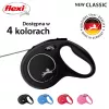 Ištraukiamas pavadėlis Flexi Classic 5 m juodas vidutinio dydžio šunims, virvutė, maks. apkrova 20 kg, šviesą atspindintys elementai