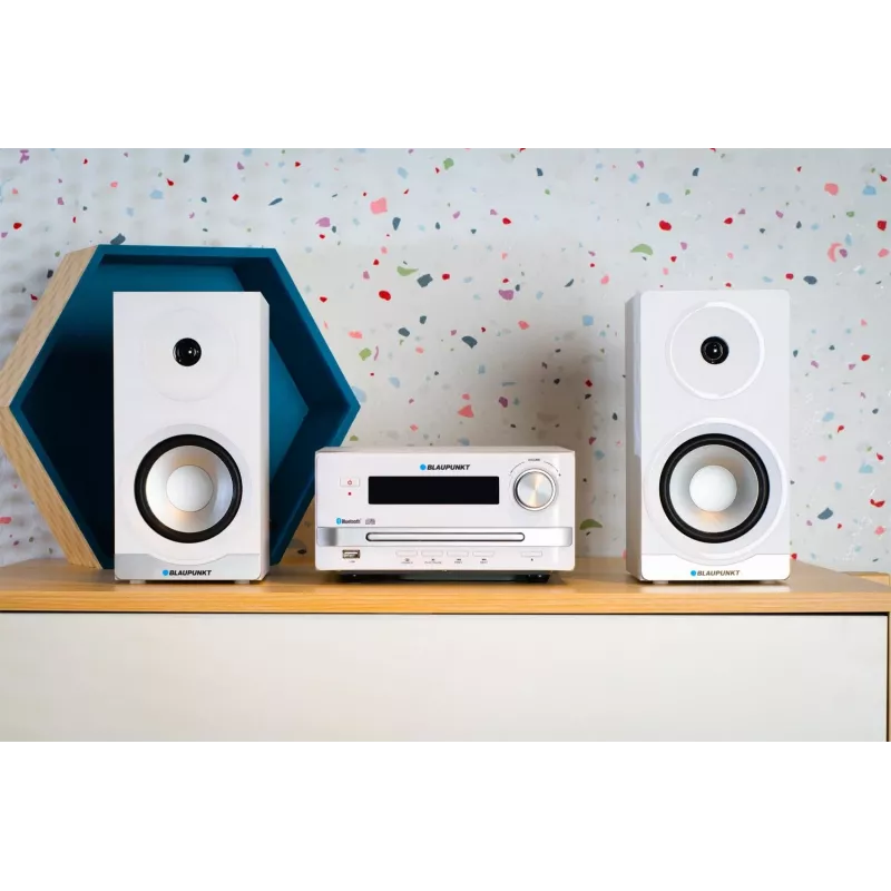 Namų garso mikro sistema BLAUPUNKT MS16BT 15 W, CD/USB/MP3, Bluetooth, FM RDS, balta