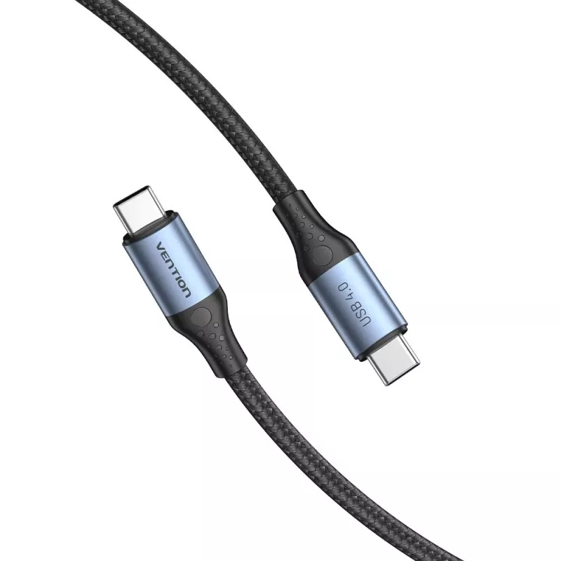 Vention USB4 Gen 3x2 Type-C į Type-C kabelis 1 m, 5 A, aliuminio lydinys, medvilnės pynė