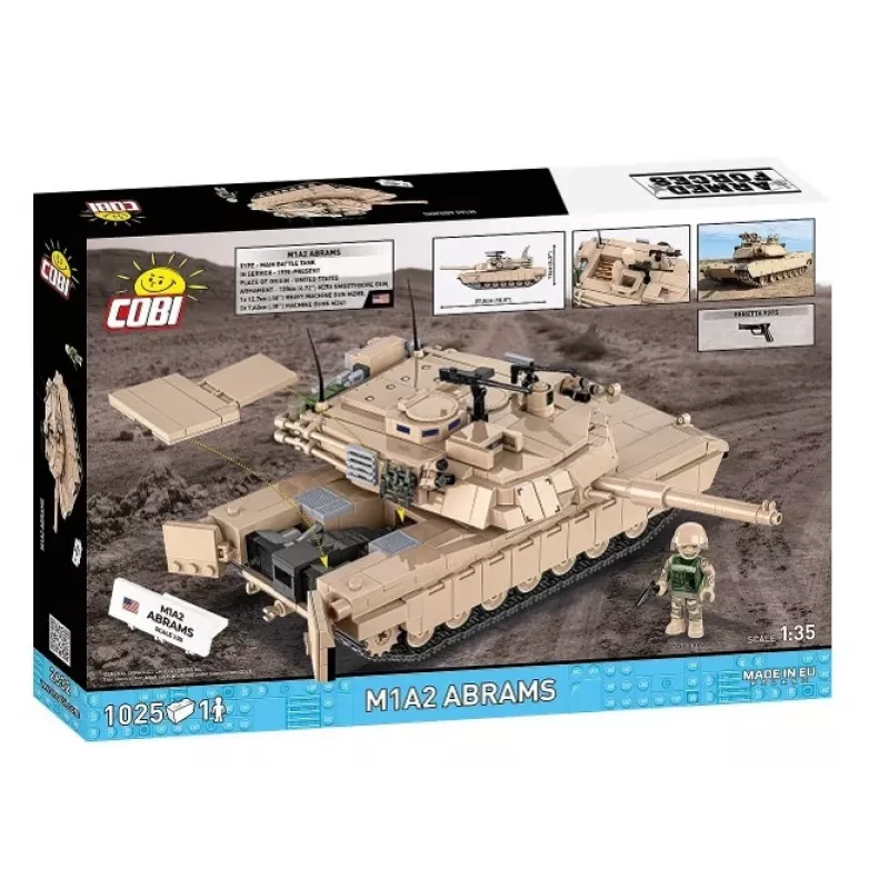 Konstruktorius iš kaladėlių Cobi M1A2 Abrams 1025 dalys modelis CO BI-2632