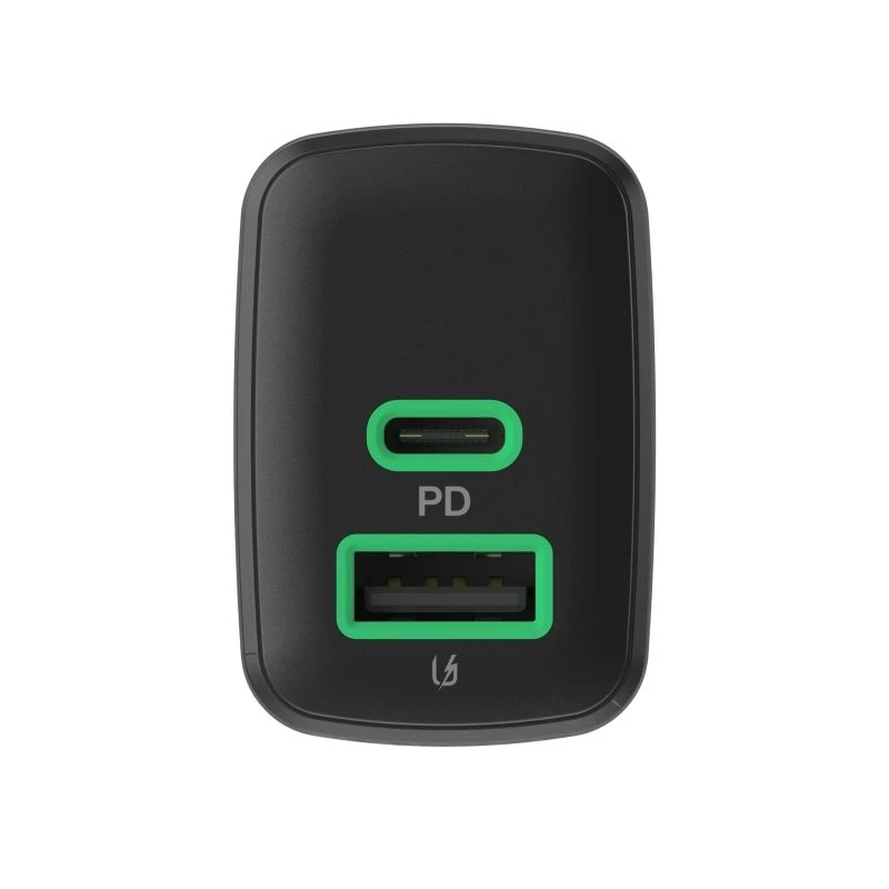 Įkroviklis Green Cell PowerSource Duo30 – 1× USB-A, 1× USB-C, 3A