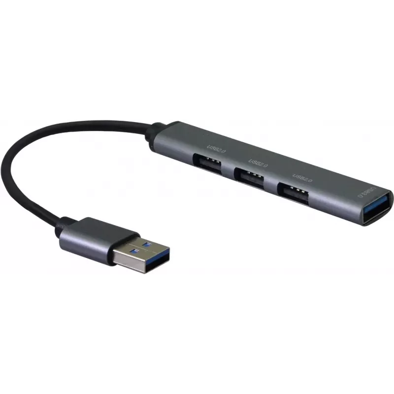 STANDARD USB 3.0 šakotuvas, USB-A jungtis, 4x USB-A prievadai (3x USB 2.0 + 1x USB 3.2 Gen1) (S3018)