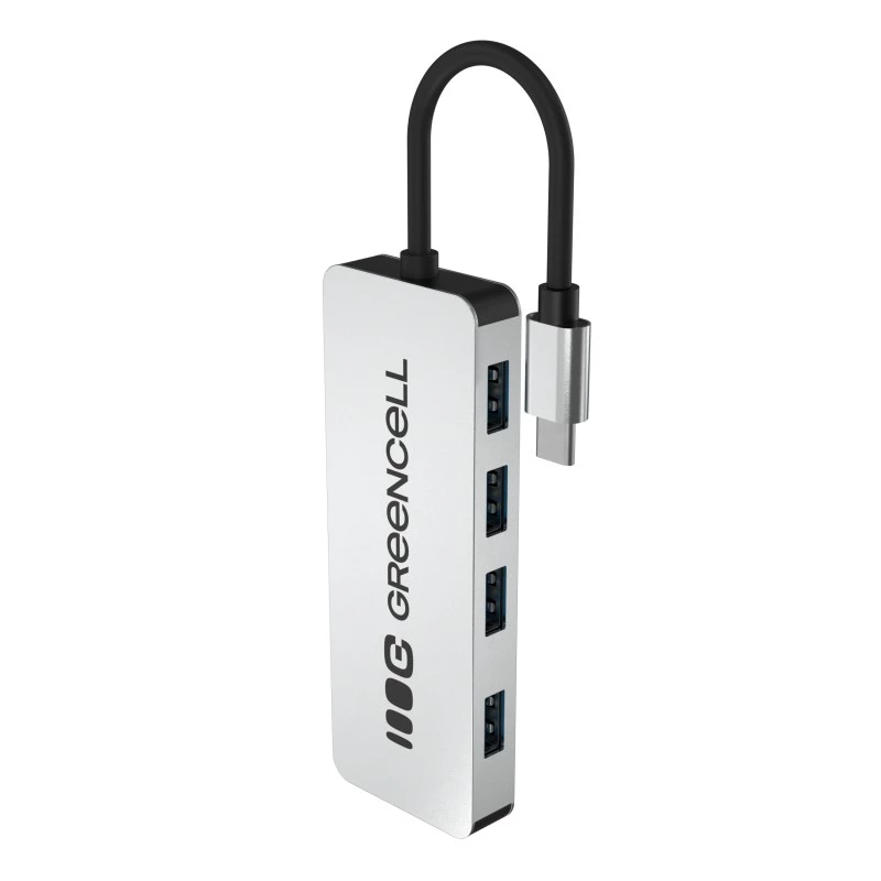 USB šakotuvas Green Cell HUB-GC-C4A — 4 prievadų USB-C 3.0 šakotuvas