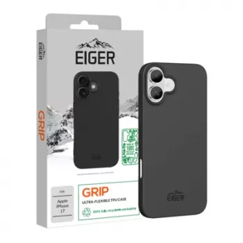 Apsauginis Eiger dėklas-raptas iPhone 17 — juodas, patvarus lengvas gaubtas