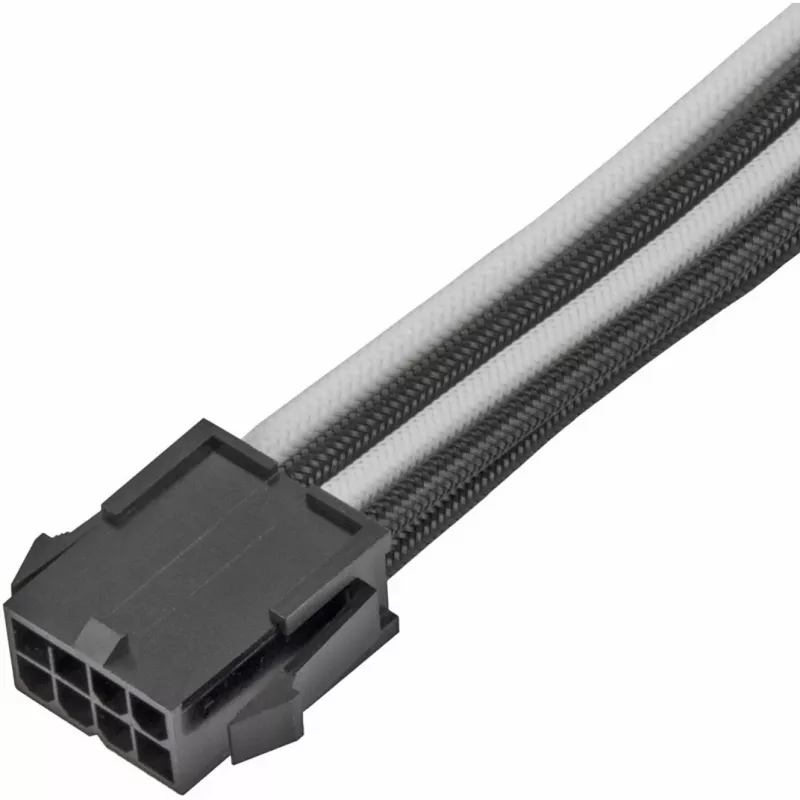 Maitinimo ilginimo kabelis SidabrinėSTONE PP07E 8 kontaktų PCIe 30 cm (juoda/baltas)