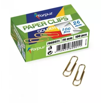 Clips Forpus, geltonas metalas, 26 mm apvalūs (100) 1104-006