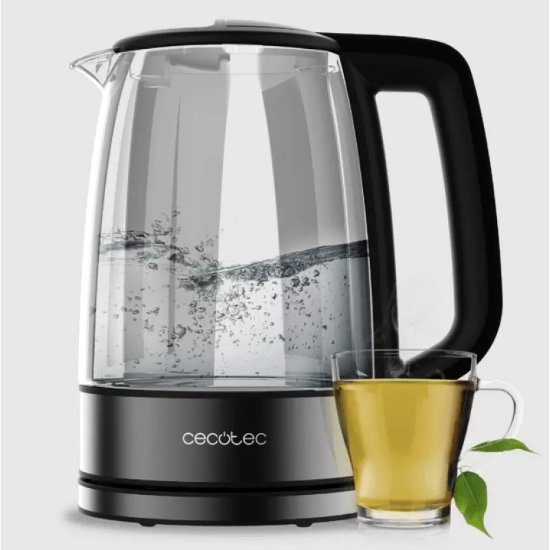 Cecotec virdulys | ThermoSense 340 Clear | Elektrinis | 2200 W | 1,7 l | Stiklas | 360° sukiojamas pagrindas | Skaidrus