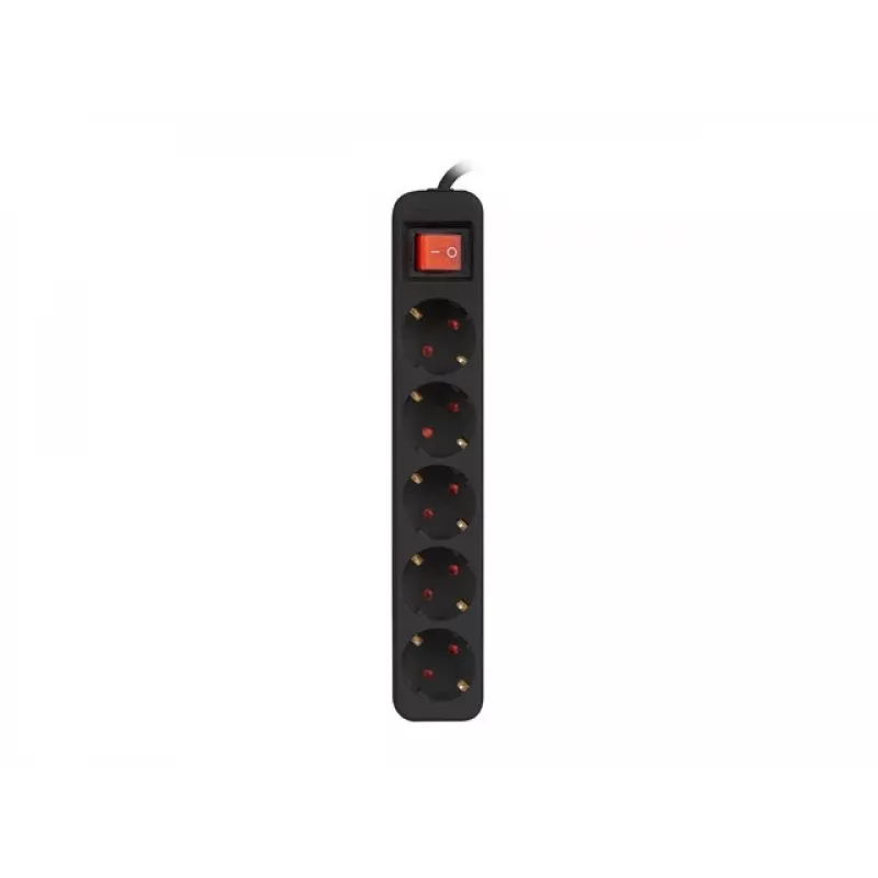 Maitinimo ilgintuvas Lanberg PS1-05F-0300-BK 3 m 5 lizdai vidaus naudojimui juodas